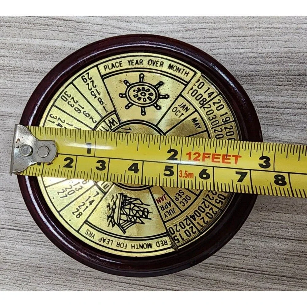 Vintage 40 Year Perpetual Calendar Marble & Brass 1993-2032 - paper weight